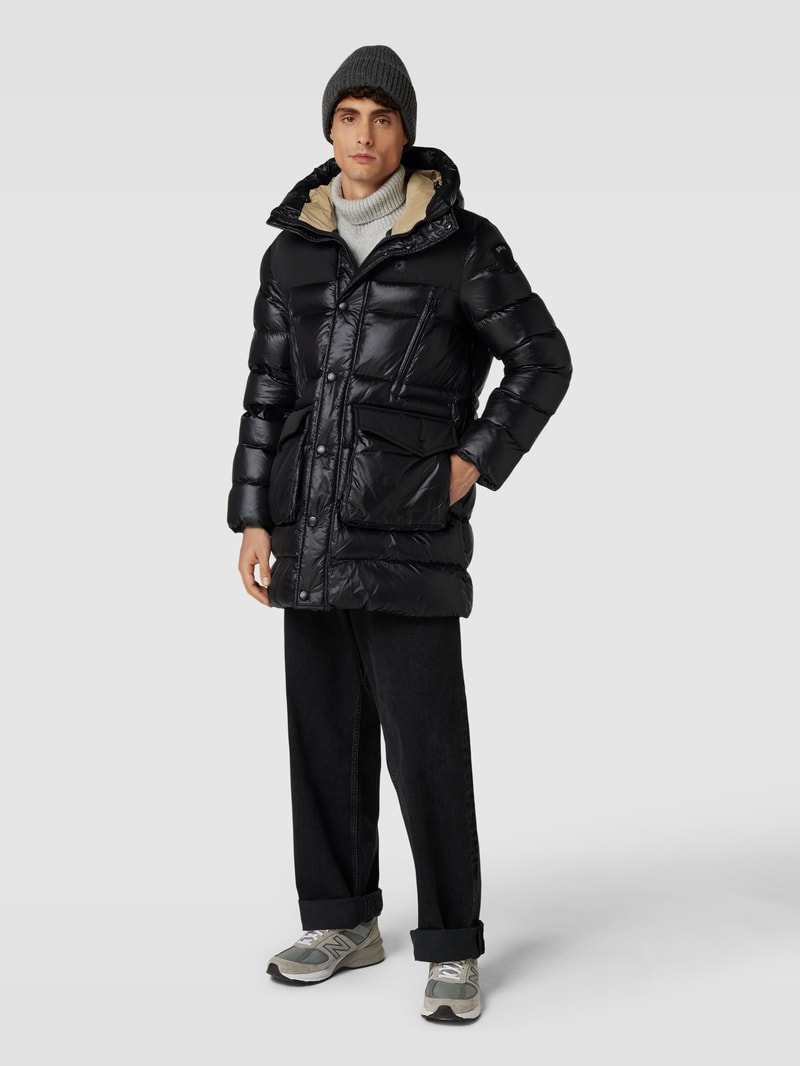 Parka mit Kapuze in schwarz