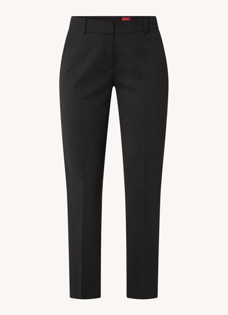 HUGO BOSS Hetana mid-waist slim-fit trousers in wool blend with side pockets