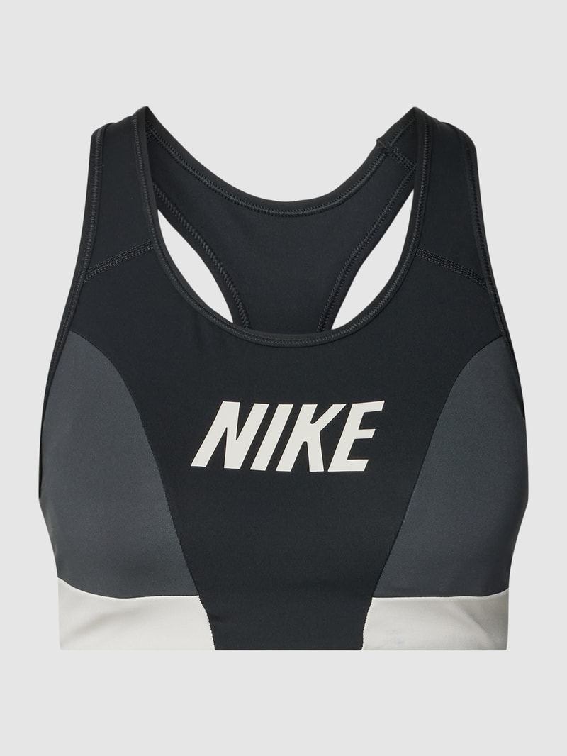 Sport-BH mit Label-Print in schwarz