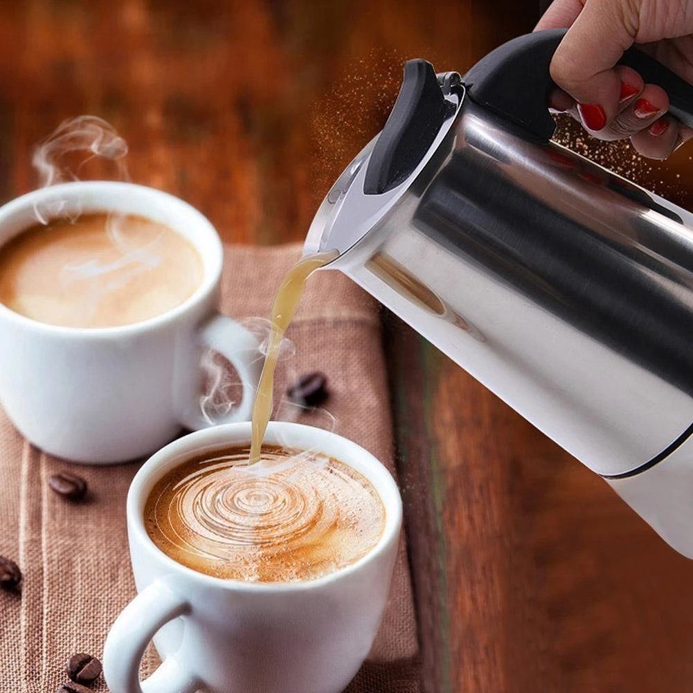 BlingBin Espressokocher Espressokocher Edelstahl 6 9 12 Tassen Espressokanne, 6l Kaffeekanne