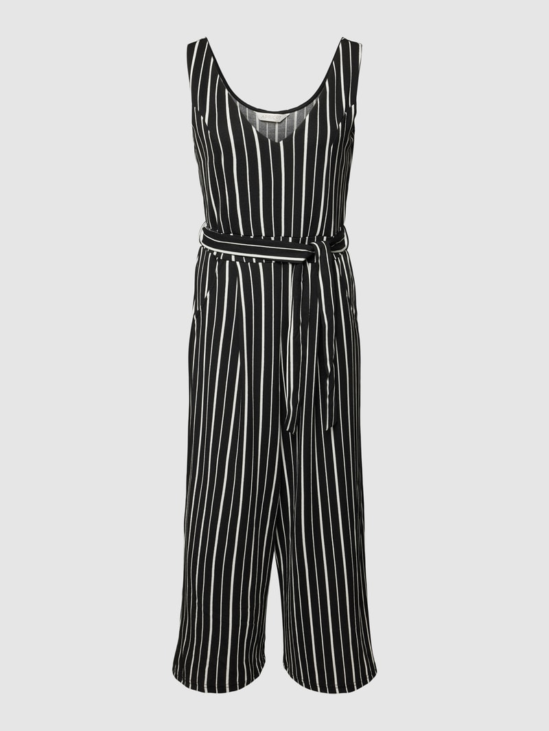 Jumpsuit mit Streifenmuster in schwarz