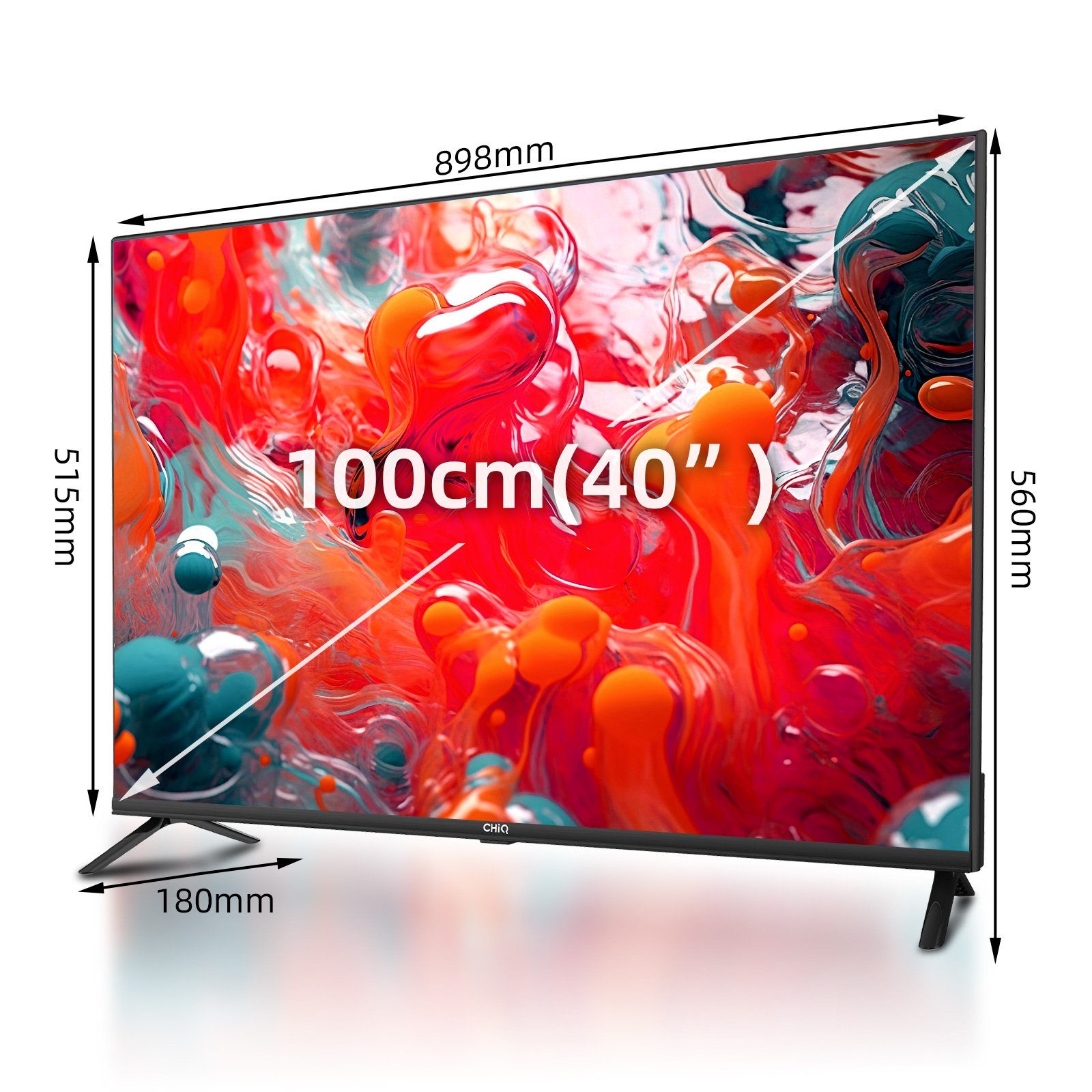 CHiQ L40QH7G QLED-Fernseher (100,00 cm/40 Zoll, Full HD, Smart-TV, Google TV, Google Assistant,Netflix,Chrome cast)