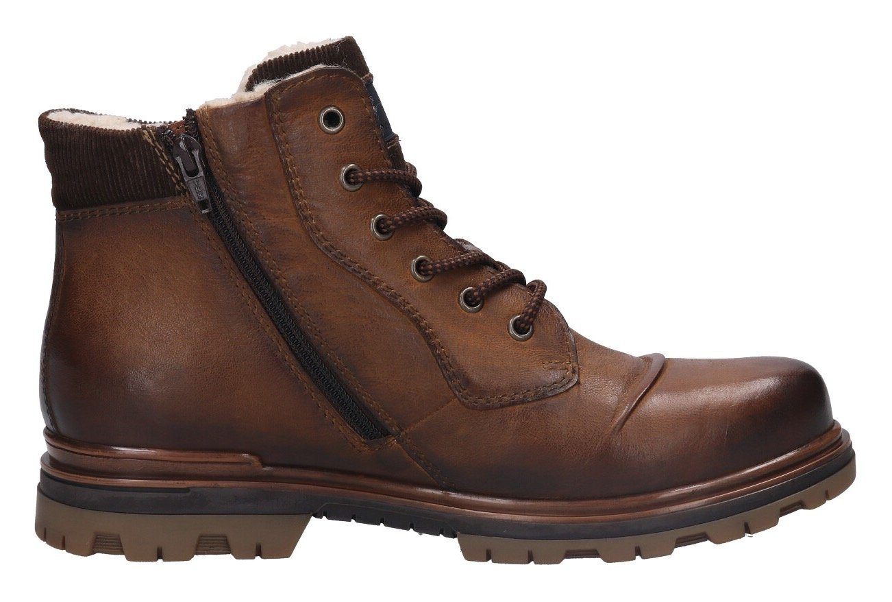 bugatti Winterstiefelette mit Logoprägung und Zierschnalle