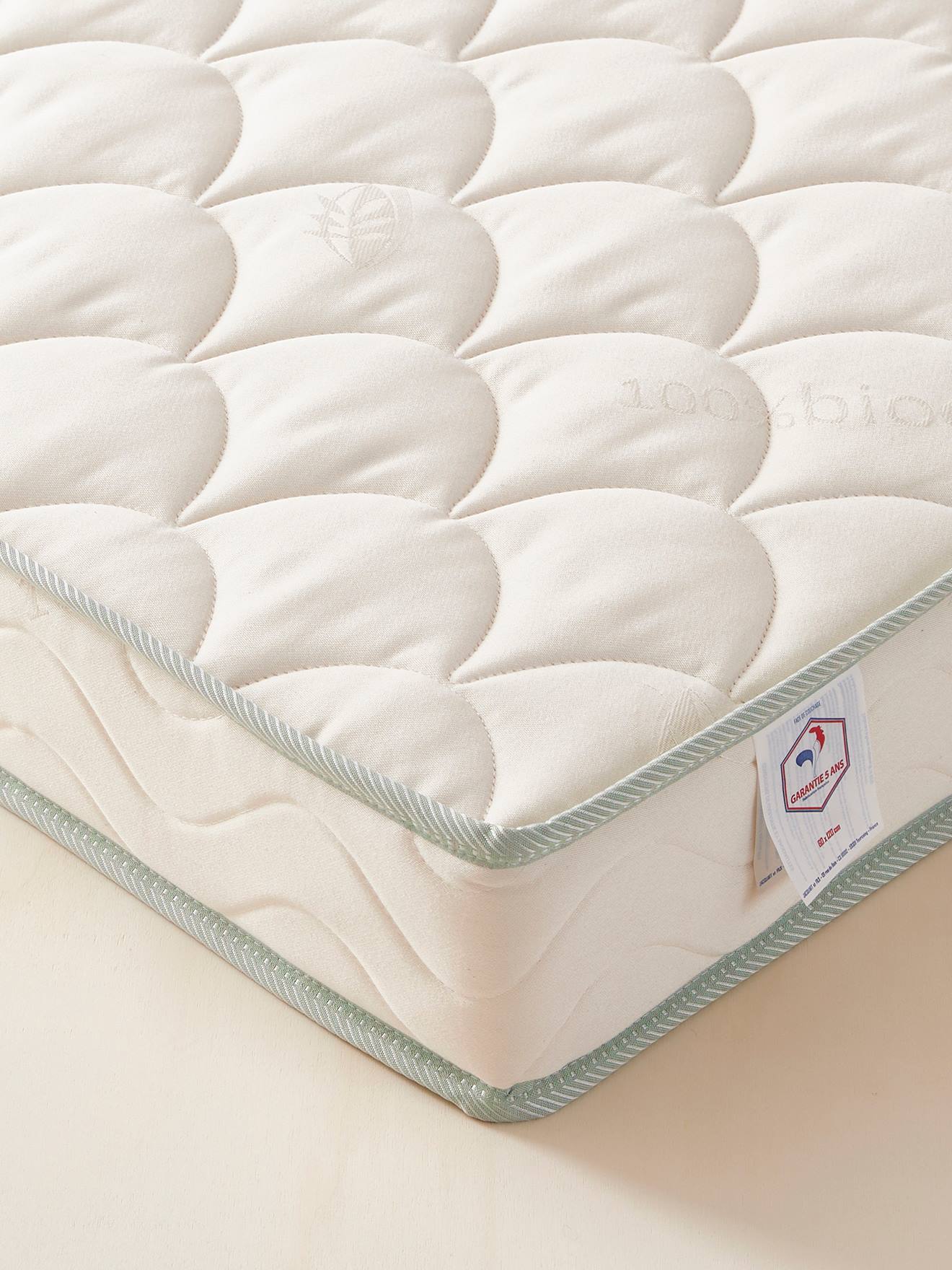 Vertbaudet Bio-Kollektion: Baby Matratze aus Soja-Schaumstoff - wollweiß