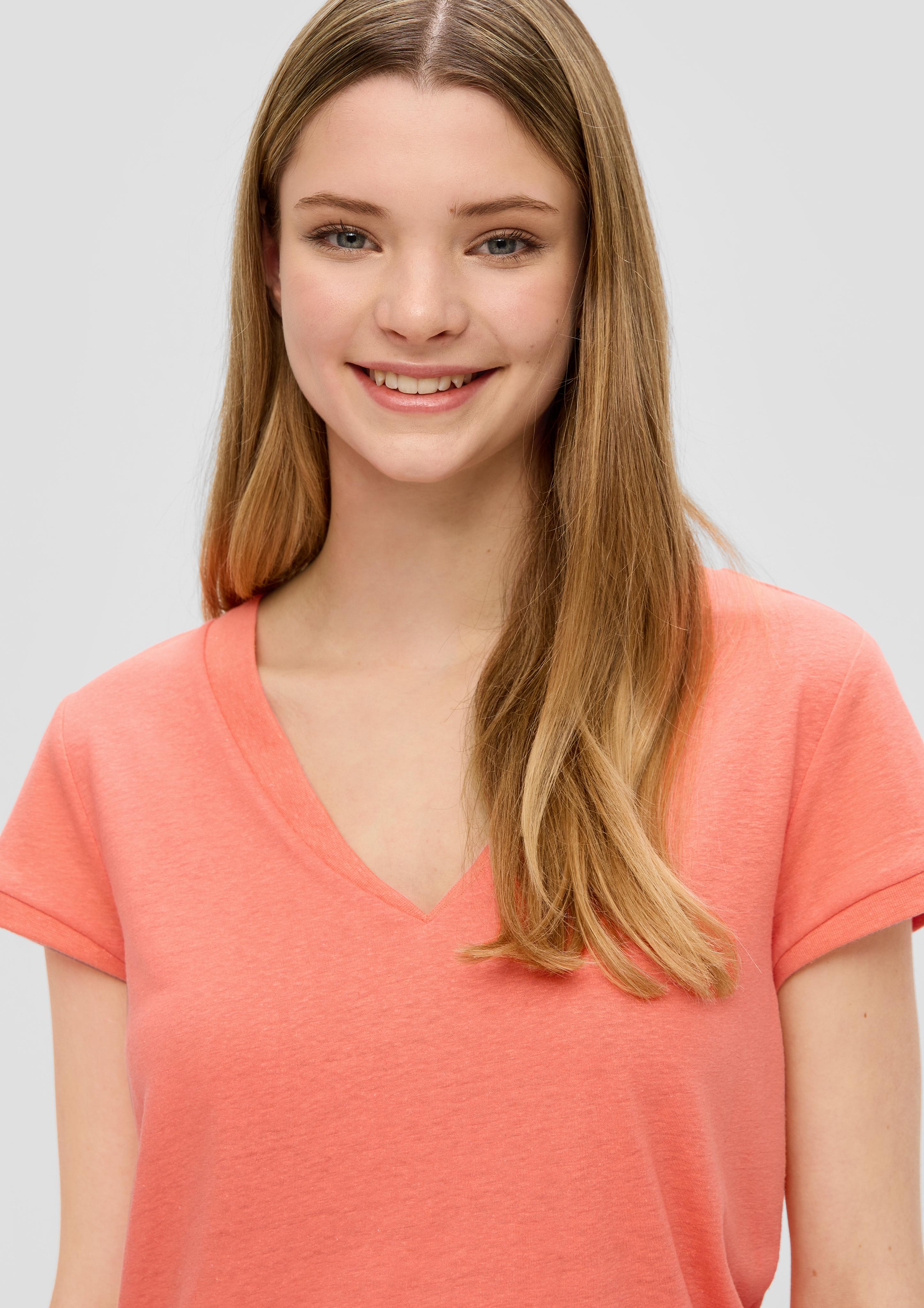 T-Shirt mit V-Ausschnitt  2144034-2347