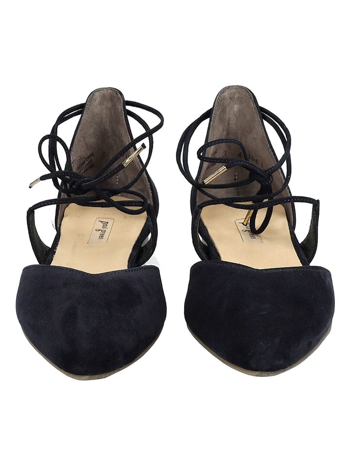Paul Green Leder-Ballerinas in Dunkelblau günstig kaufen