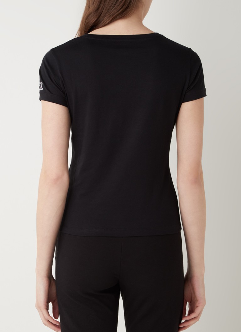 Emporio Armani Training T-shirt with logo print and rhinestone decoration