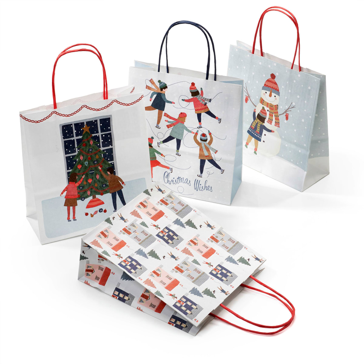 nature Geschenktaschen-Set, 100 % Recycling-Material, Größe Midi, 1 St