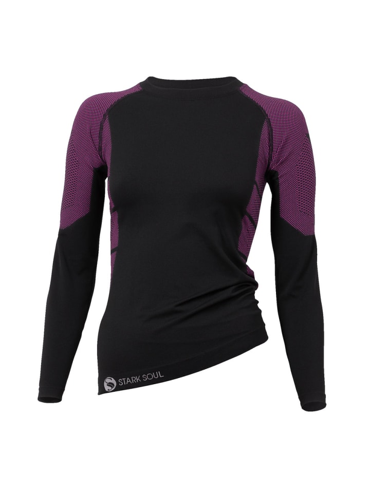 Stark Soul® Skiunterwäsche - Hemd Langarm Funktionswäsche in schwarz-pink günstig kaufen