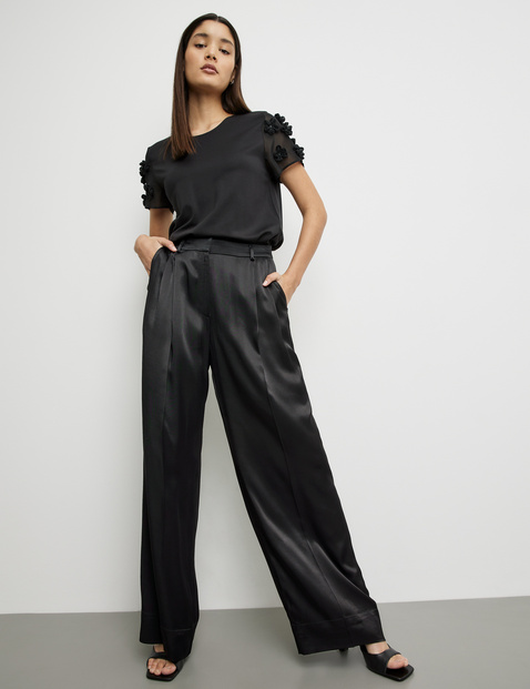Satinhose mit weitem Bein Palazzo