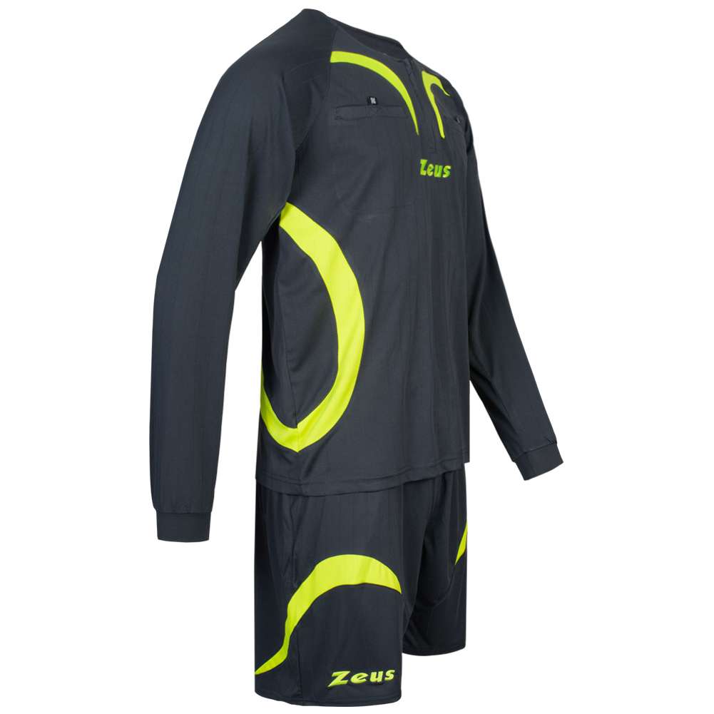 Zeus Herren Schiedsrichter Set Trikot mit Shorts Grau