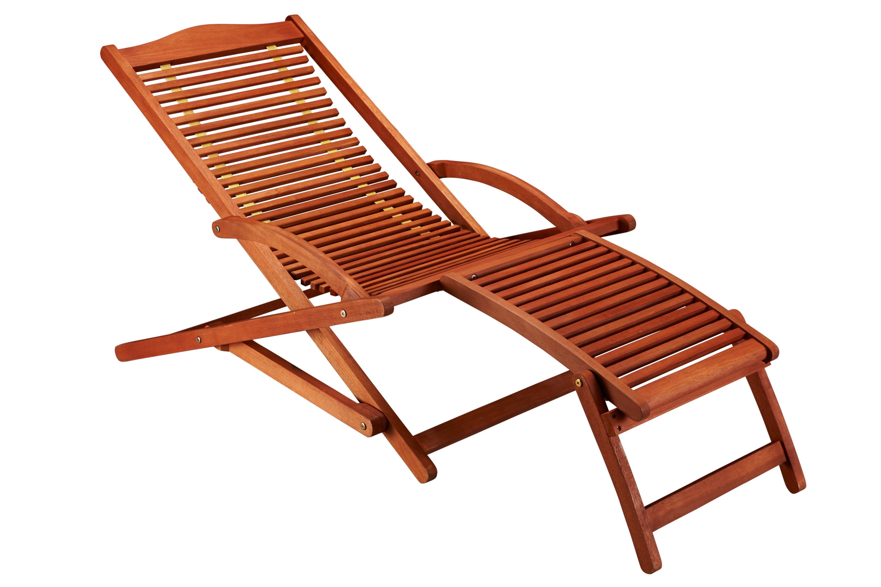 MERXX Gartenliege Copa Cabana, Set, 2er, Eukalyptus, braun, inkl. Auflage