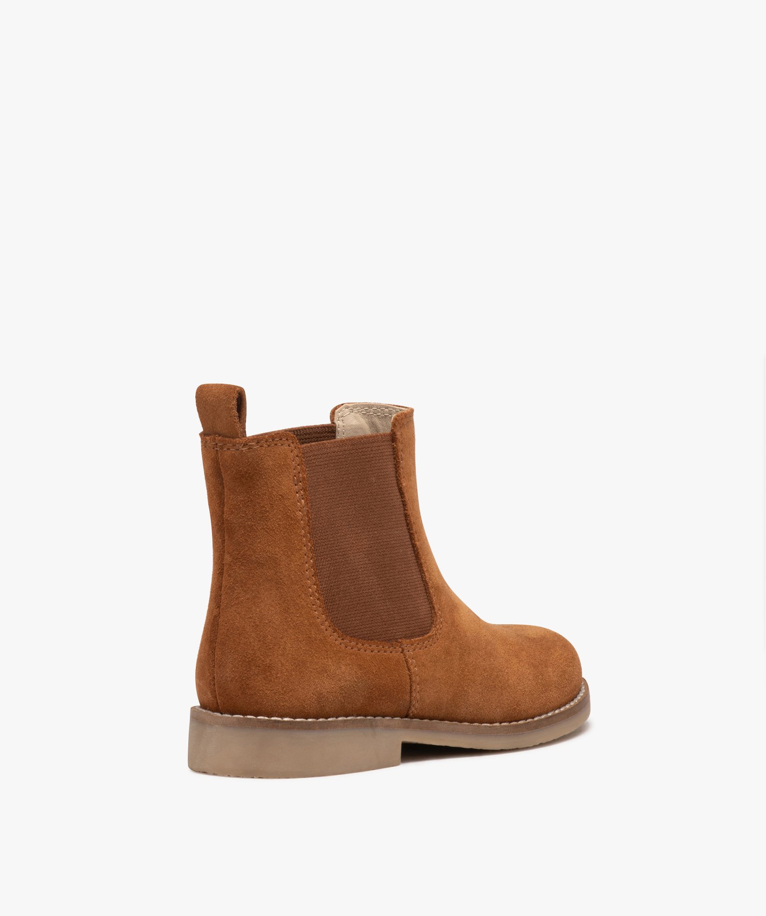 Boots fille unies style Chelsea en suédine camel | GEMO