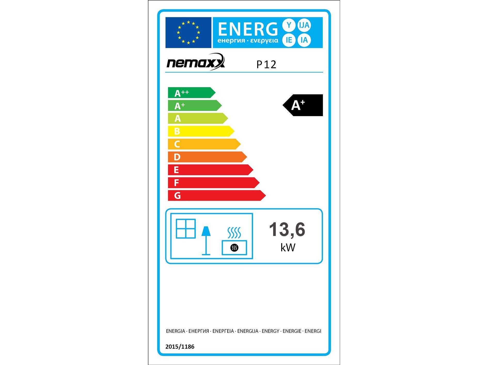 NEMAXX Kaminofen Nemaxx P12 Pelletofen 13,6 kW Schwarz - WiFi-Ready, Nemaxx P12 Pelletofen 13,6 kW Schwarz - WiFi-Ready