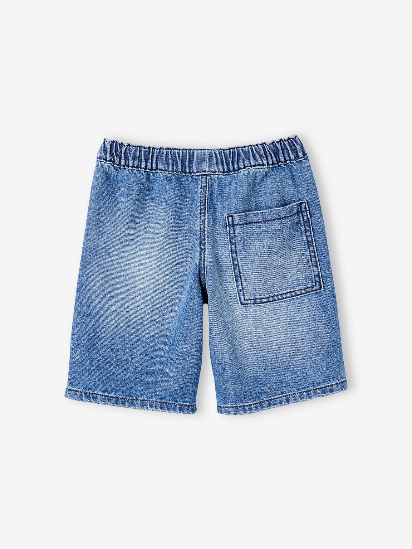 Vertbaudet Jungen Jeans-Shorts mit Schlupfbund Oeko-Tex - double stone