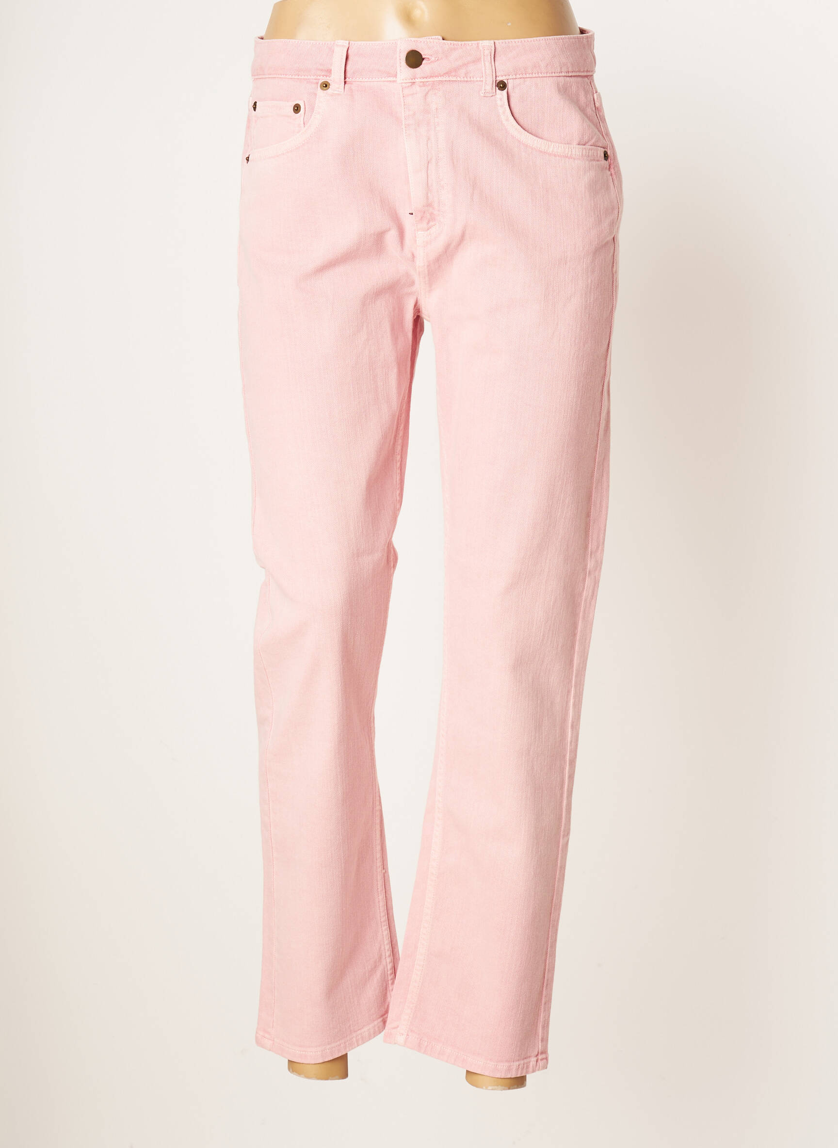 Yerse Jeans Coupe Droite Femme couleur rose