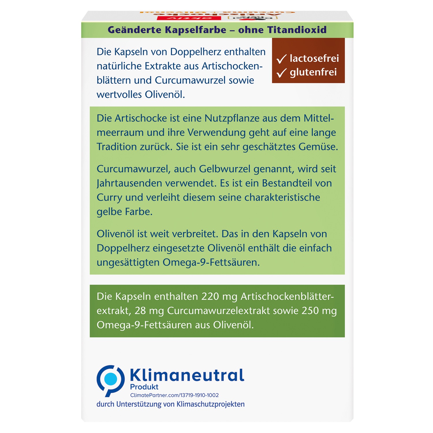 Artischocke+Olivenöl+Curcuma Kapseln