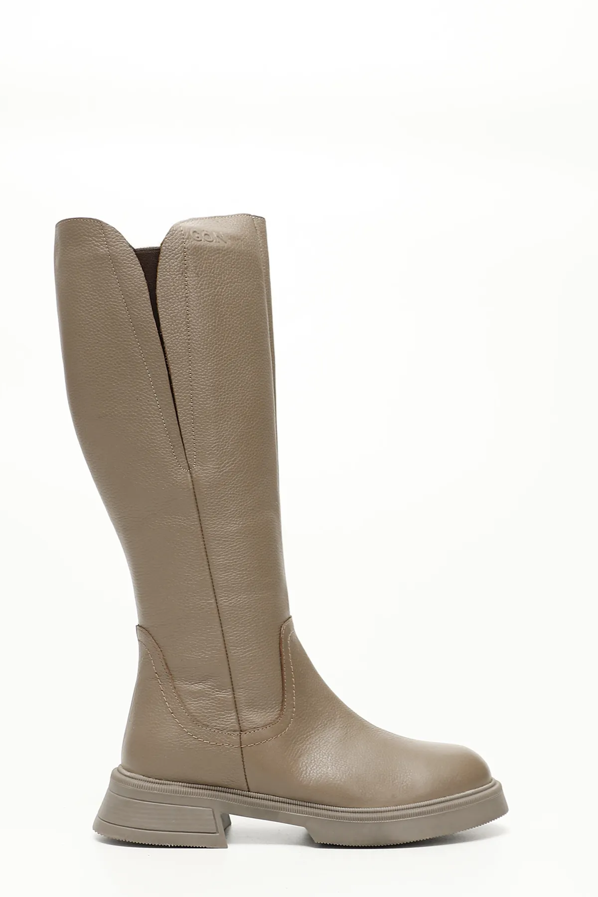 GÖNDERİ(R)  Nerz Floter Damen-Tagesstiefel aus echtem Leder mit runder Zehenpartie und Reißverschluss 46598