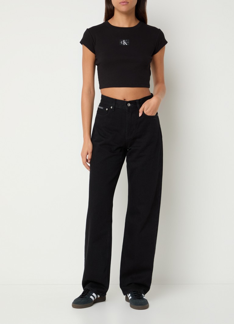Jeans Calvin Klein a vita alta e vestibilità ampia con lavaggio colorato