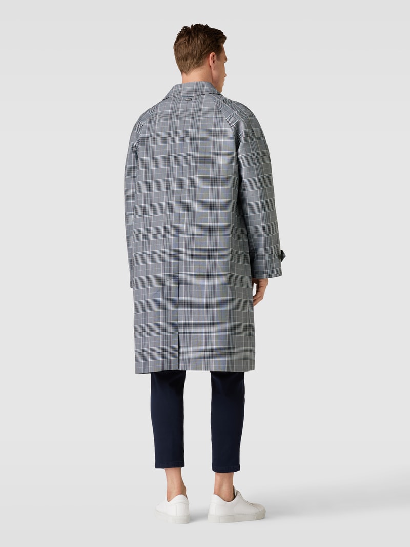 Mantel mit Glencheck-Muster Modell 'CARCOAT' in marineblau