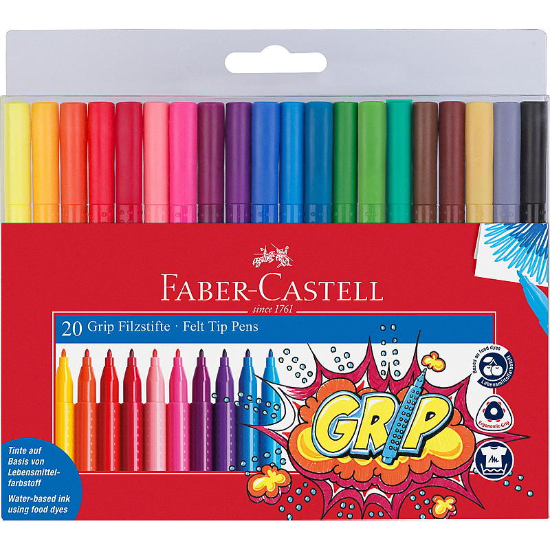 Faber Castell Tusj 20 stk Grip colour FC