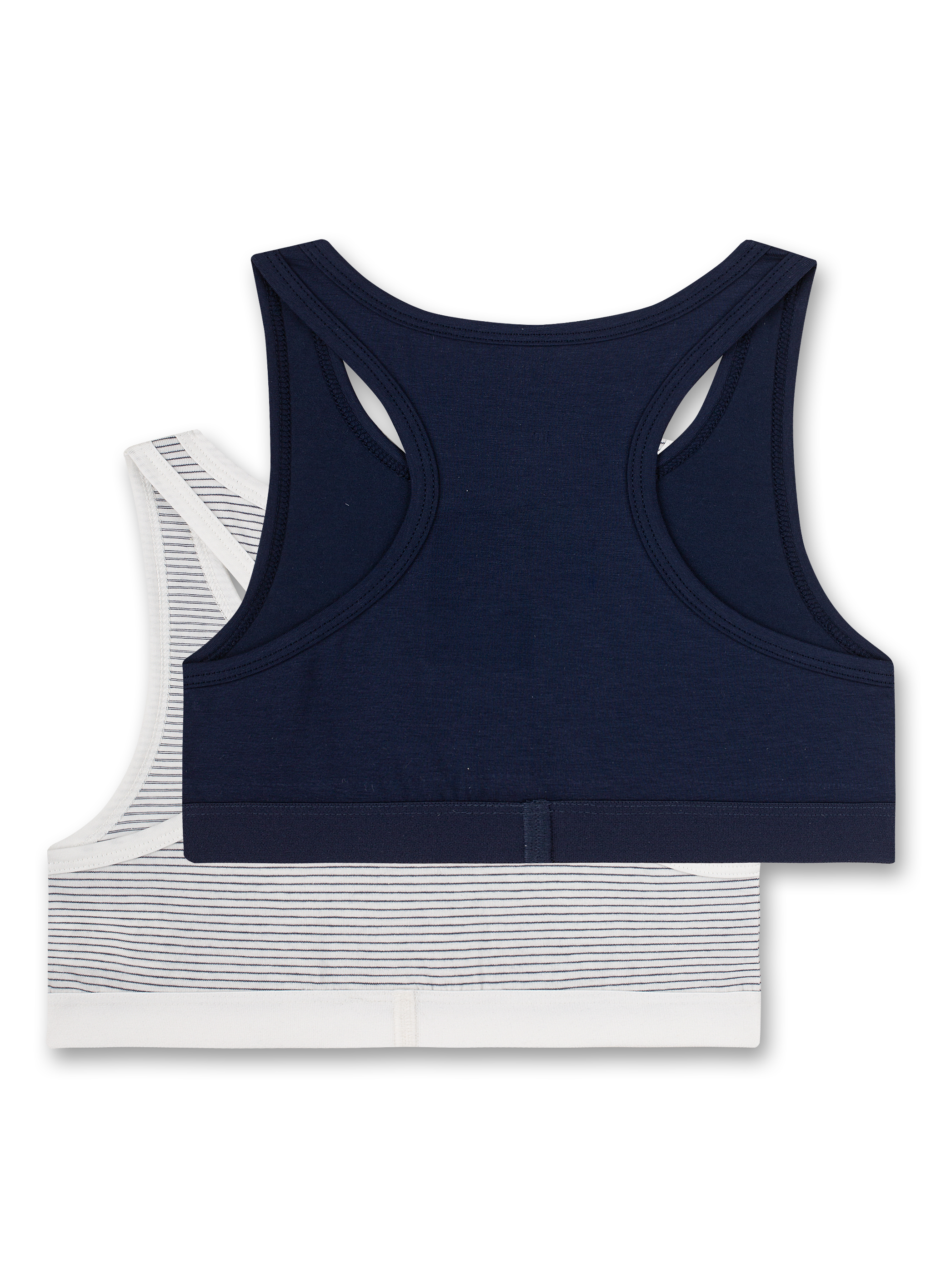 Mädchen-Bustier (Doppelpack) Off-White und Dunkelblau