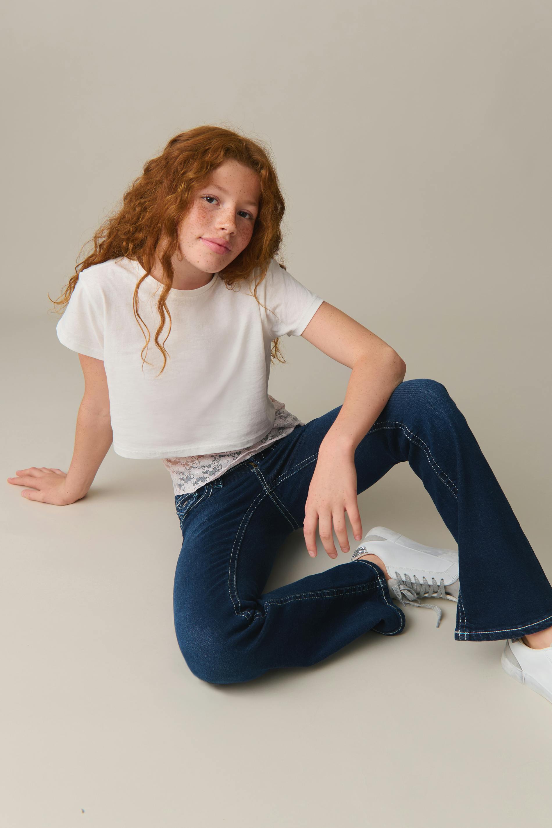 Chunky low flare jeans