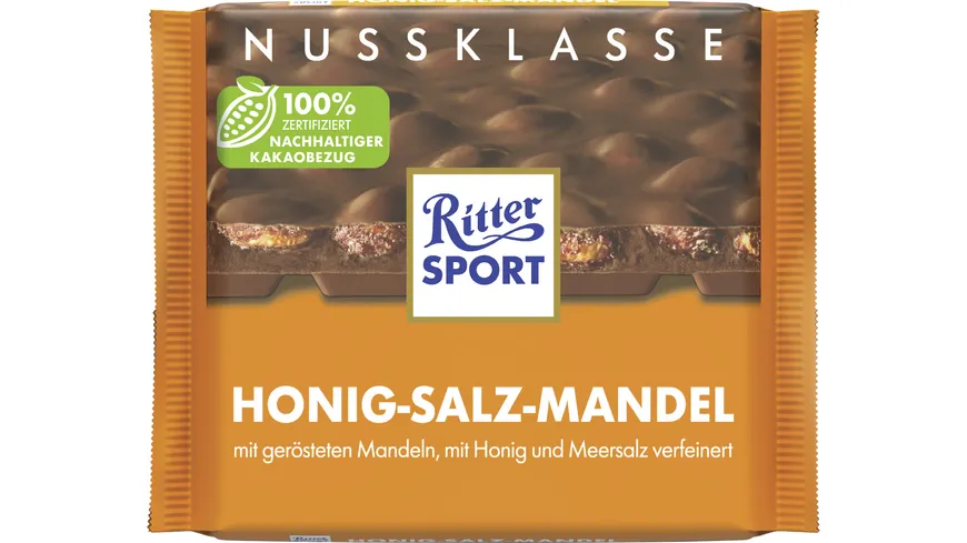 Ritter Sport Nuss-Klasse Honig-Salz Mandel Tafel 100 g