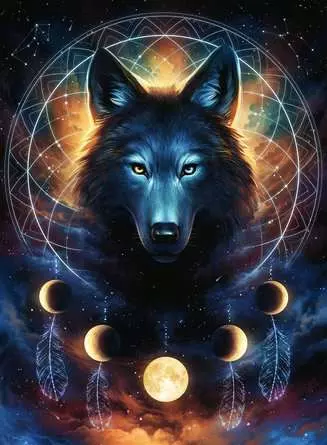 Puzzle 500 Teile - Leuchtender Wolf