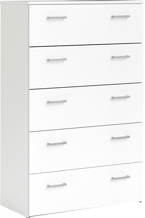 Home affaire Hochkommode, graue Stangengriffe, einfache Selbstmontage, 74,1 x 114,7 x 35,95 cm