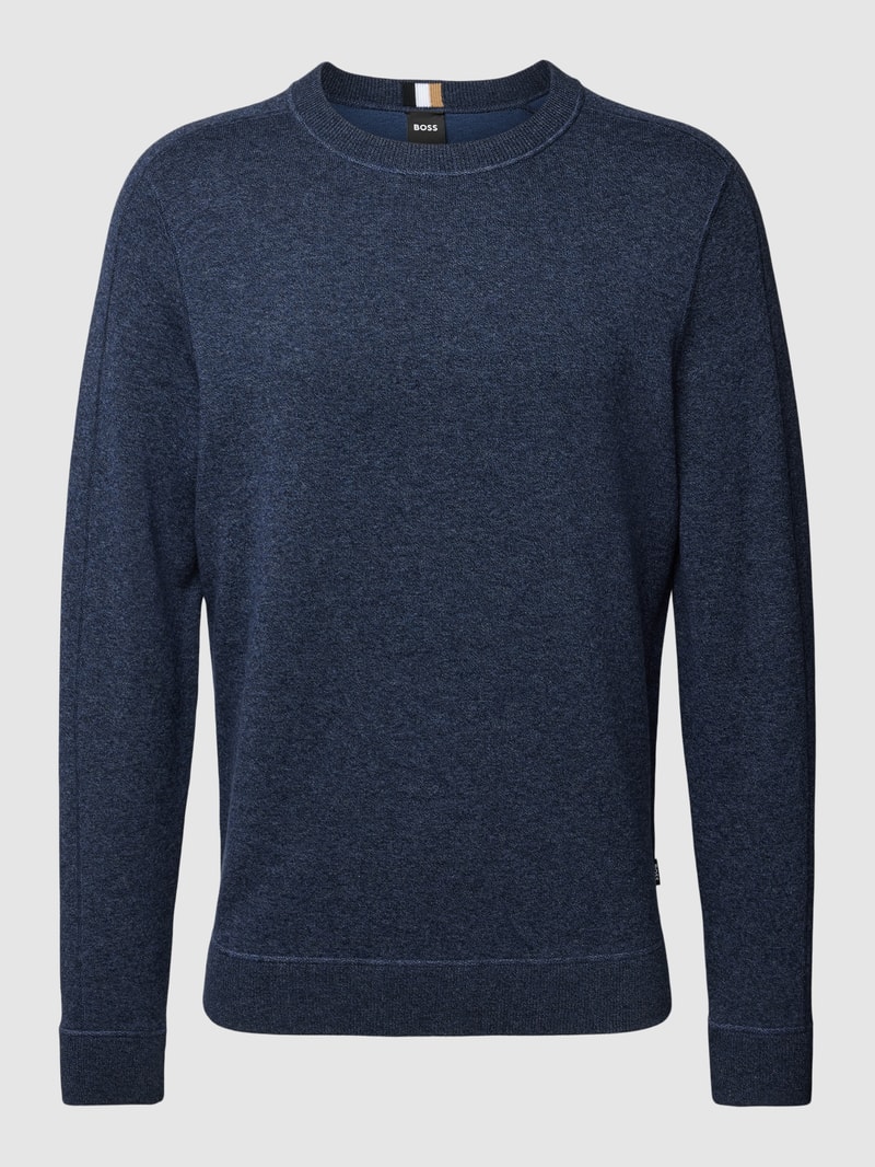 Strickpullover mit Rundhalsausschnitt Modell 'Onore' in weiß