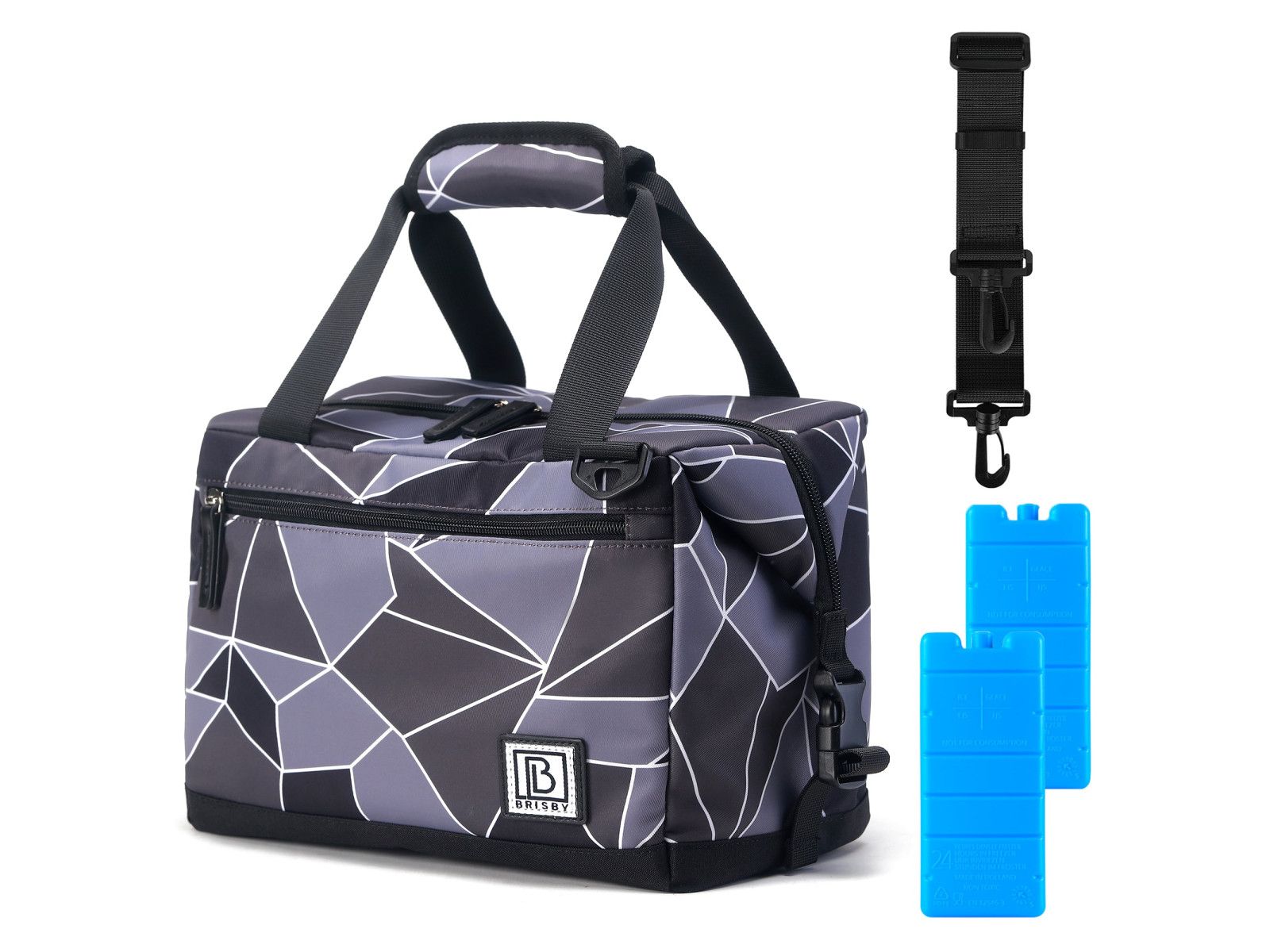 Brisby Grau und Schwarz 12 Liter Kühltasche