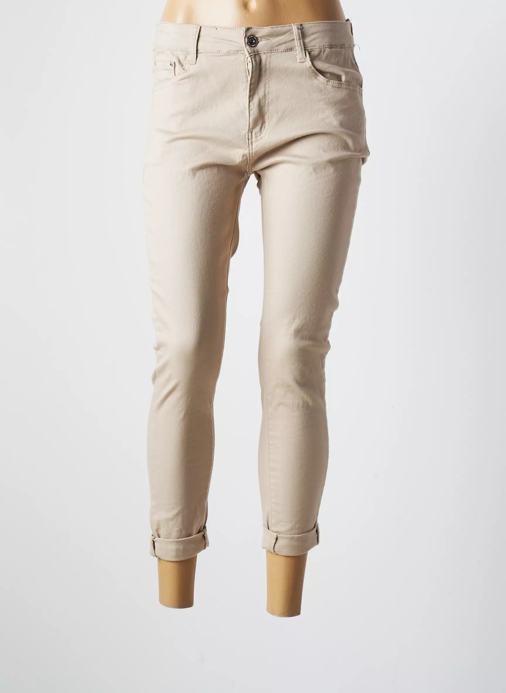 Voggo Pantalon7 8 Femme couleur beige