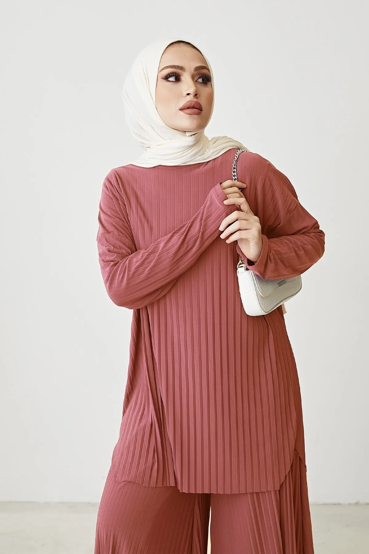InStyle  Mila Faltenhosen-Tunika-Doppelset - Dusty Rose