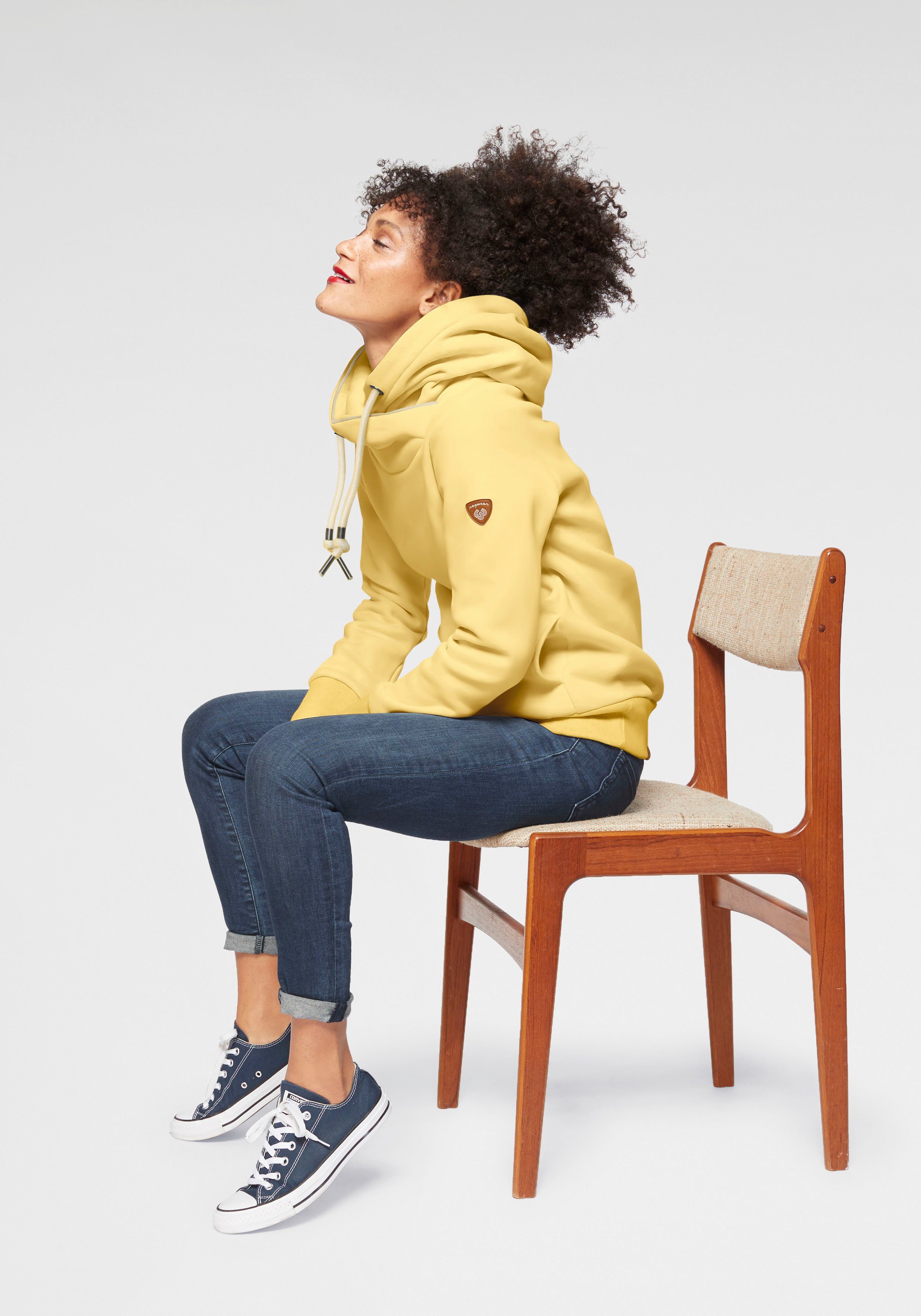 Ragwear Sweatshirt GRIPYBUTTON Sweater mit rustikalen Kordel-Akzenten