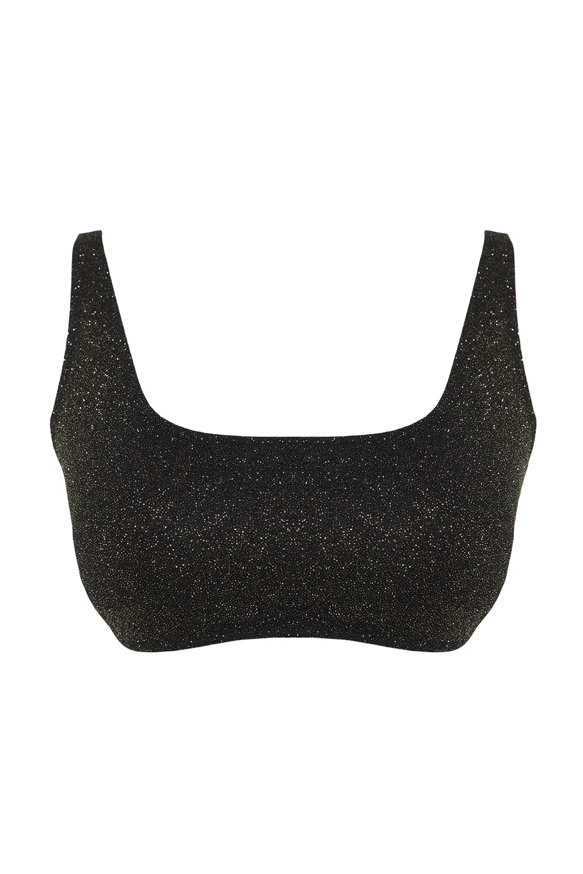 Trendyol Curve  Schwarzes Bralette-Bikinioberteil mit schlankmachendem Effekt aus Lurex-Stoff TBBSS23CT00010