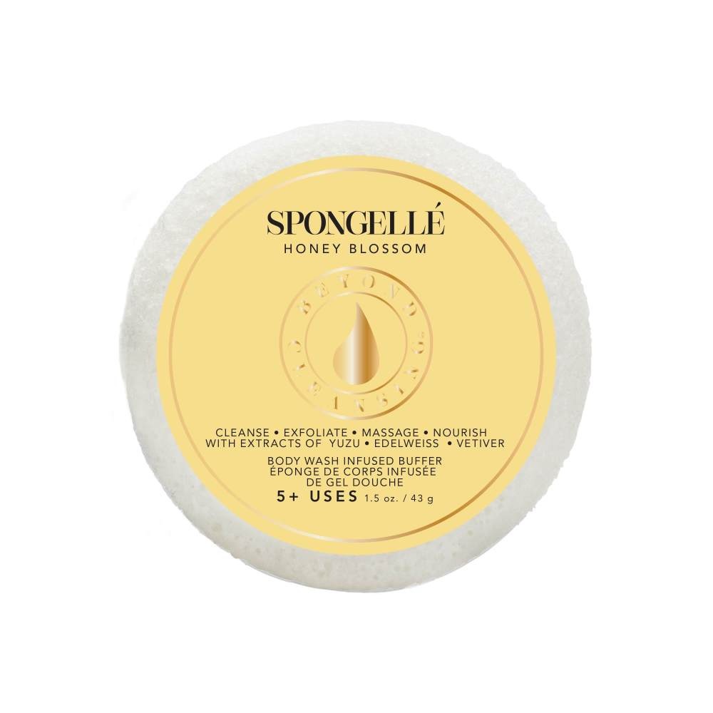 spongelle Travel Size Spongette - HONEY BLOSSOM Eponge de corps infusée de gel douche -Format voyage
