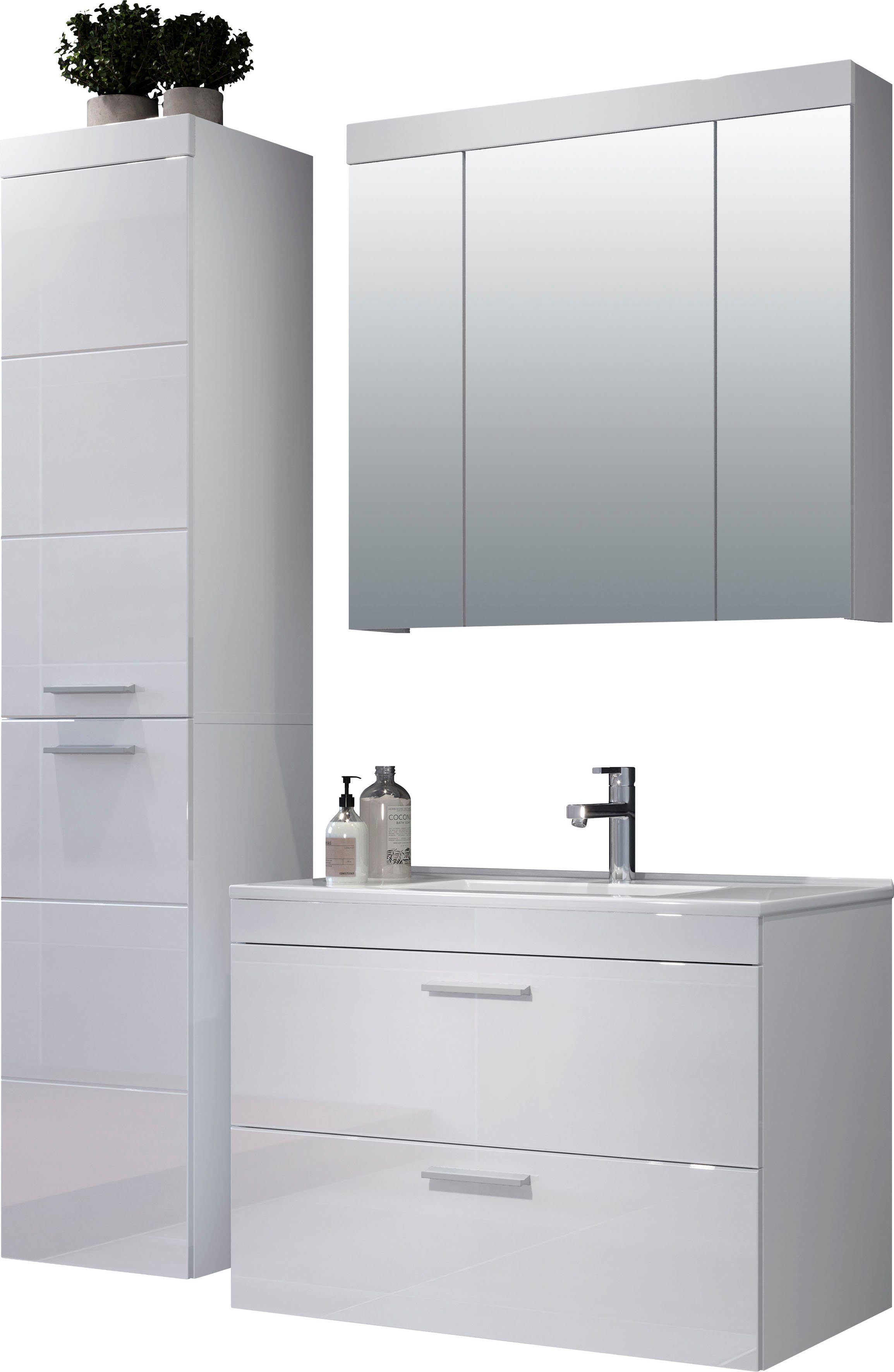 welltime Badezimmer-Set Dormoletto, (4-St), Badmöbel, 4-tlg.