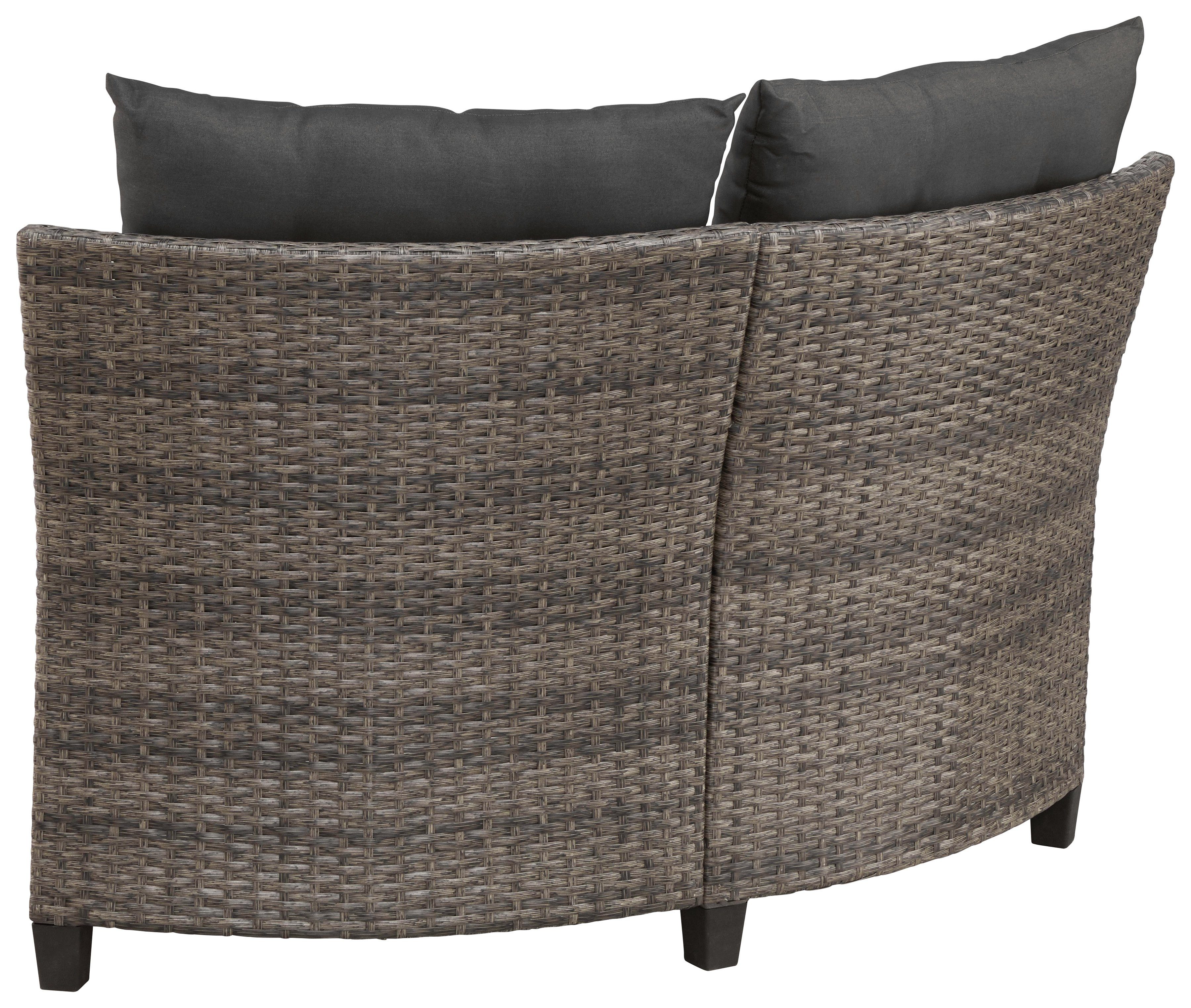 KONIFERA Gartenlounge-Set Keros Premium, (20-tlg), Ecklounge, 2 Hocker, Sessel, Tisch, Polyrattan