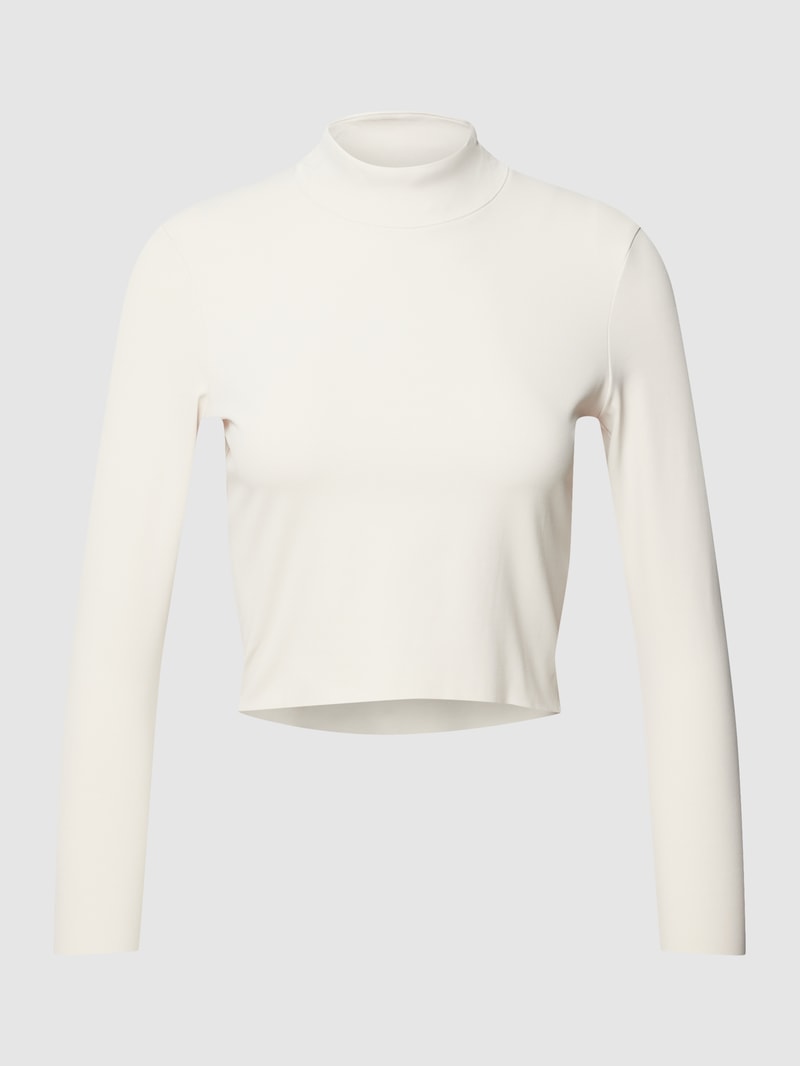 Cropped Longsleeve mit Stehkragen in offwhite