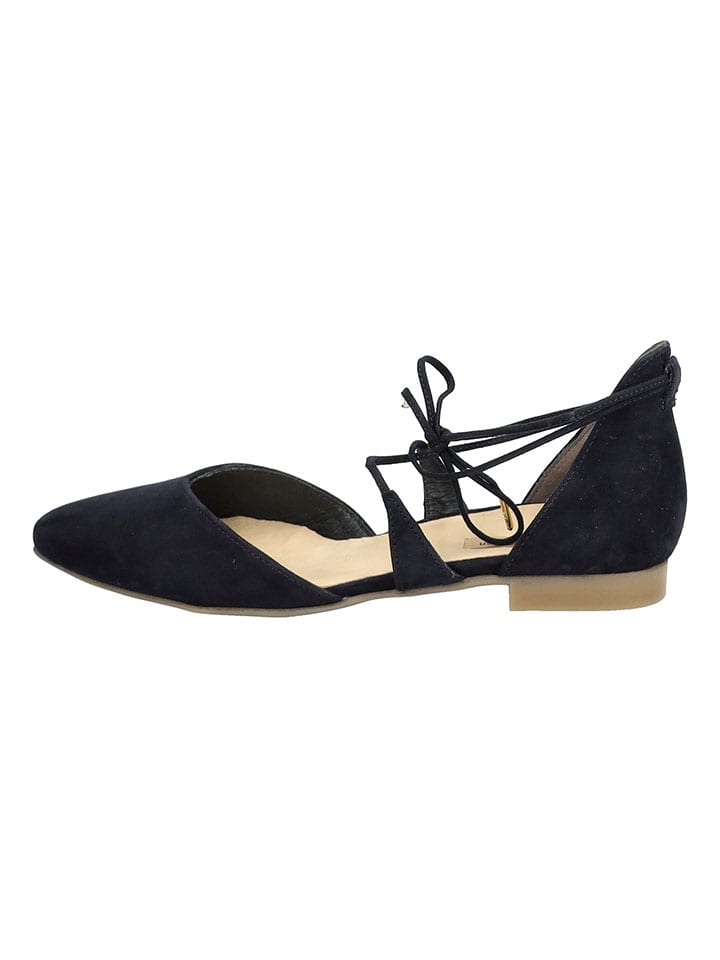 Paul Green Leder-Ballerinas in Dunkelblau günstig kaufen
