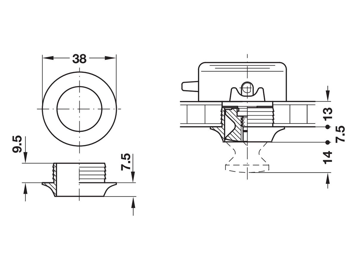 Obelink Push-Lock Knopf