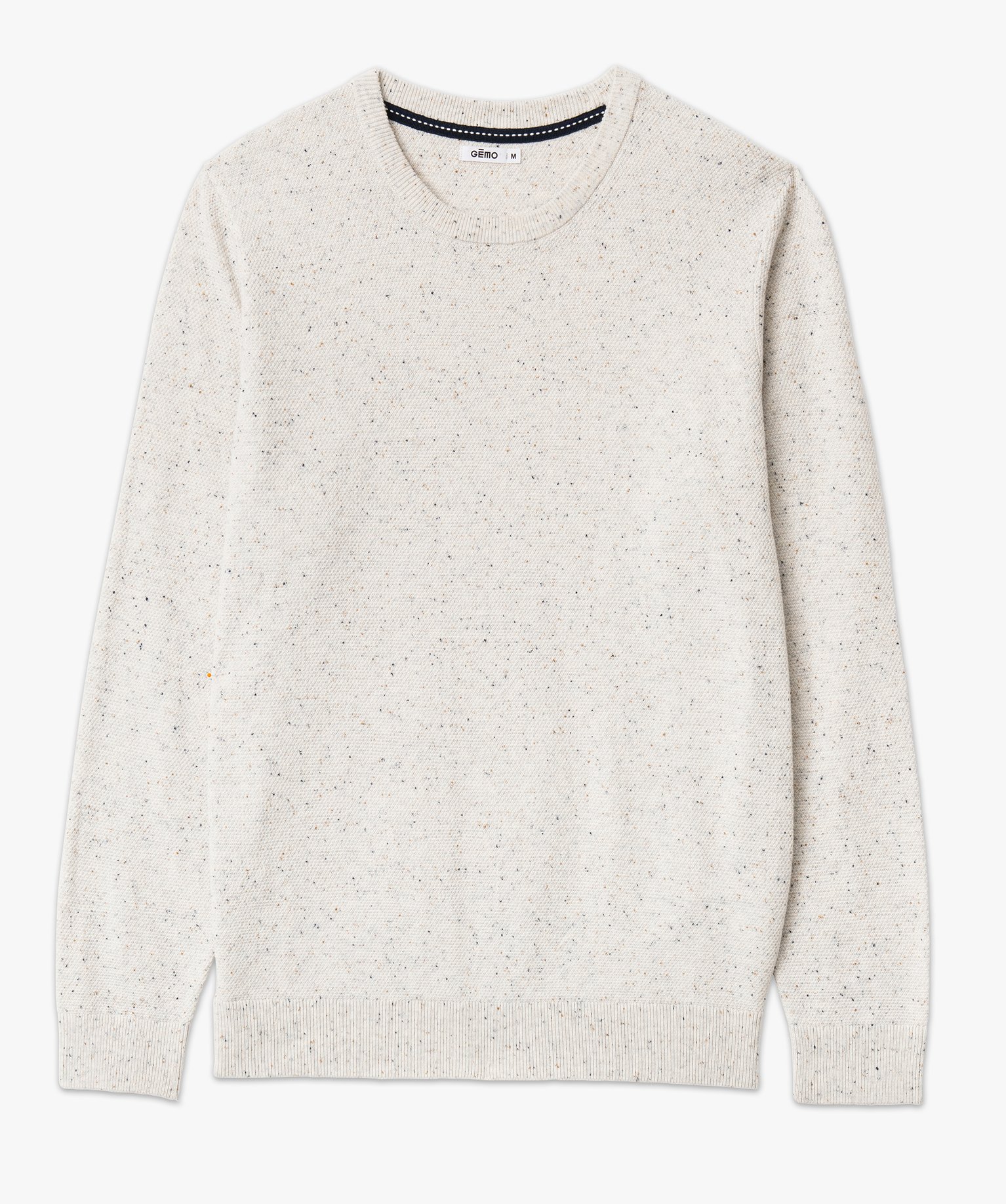 Pull en maille fine mouchetée homme ecru | GEMO