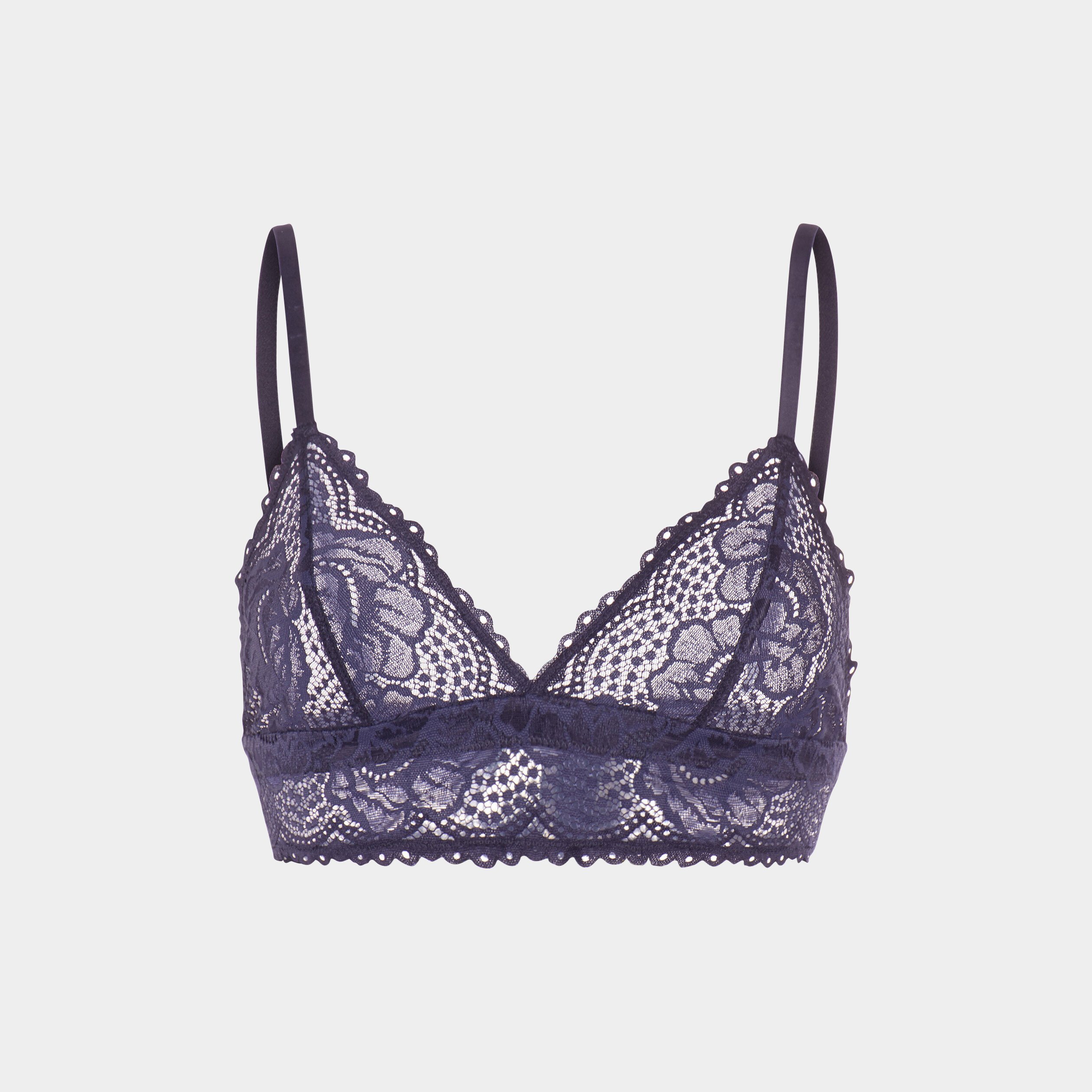 Soutien-gorge triangle en dentelle bleu marine femme | La Halle