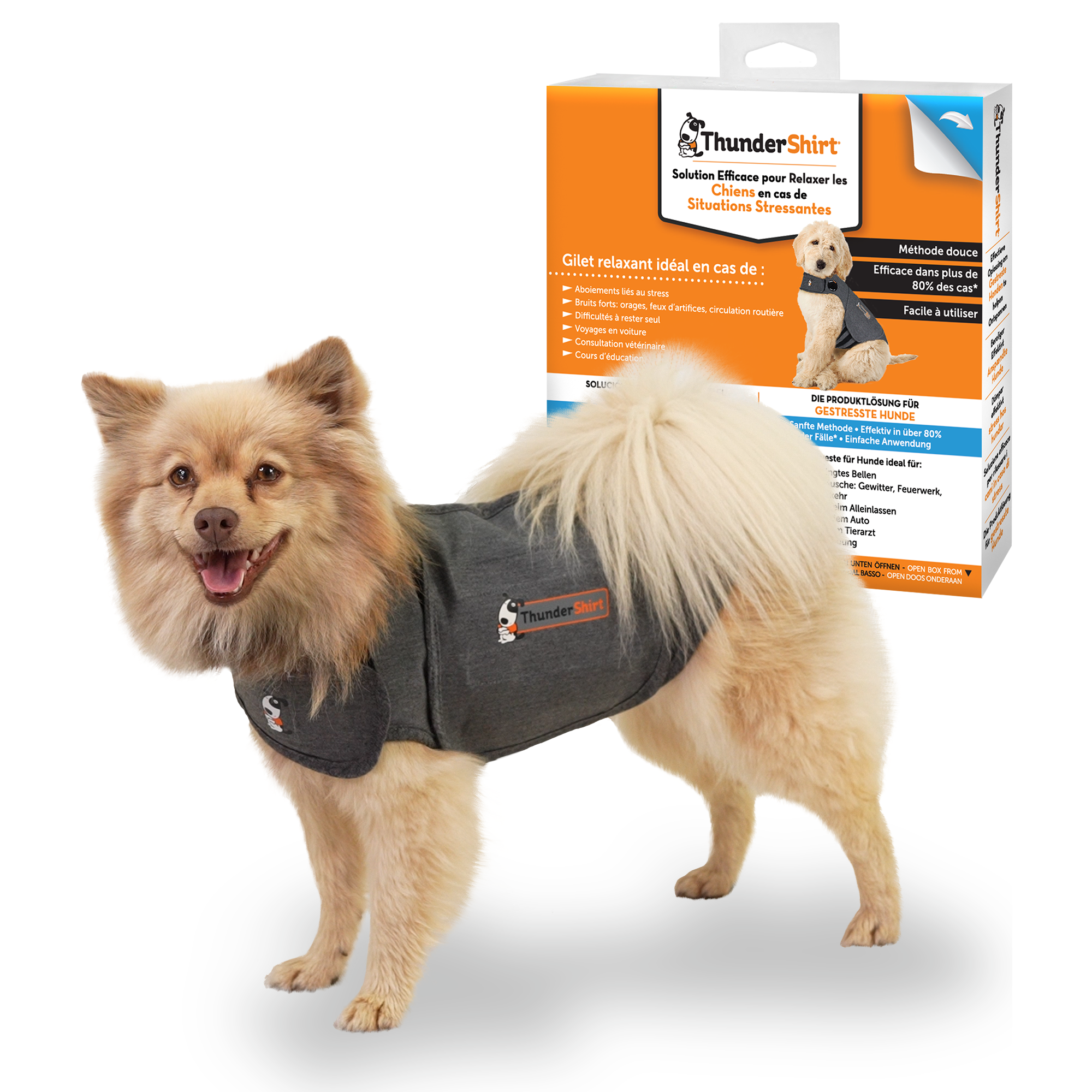 Thundershirt Hundewesten Thundershirt Beruhigungsweste grau S