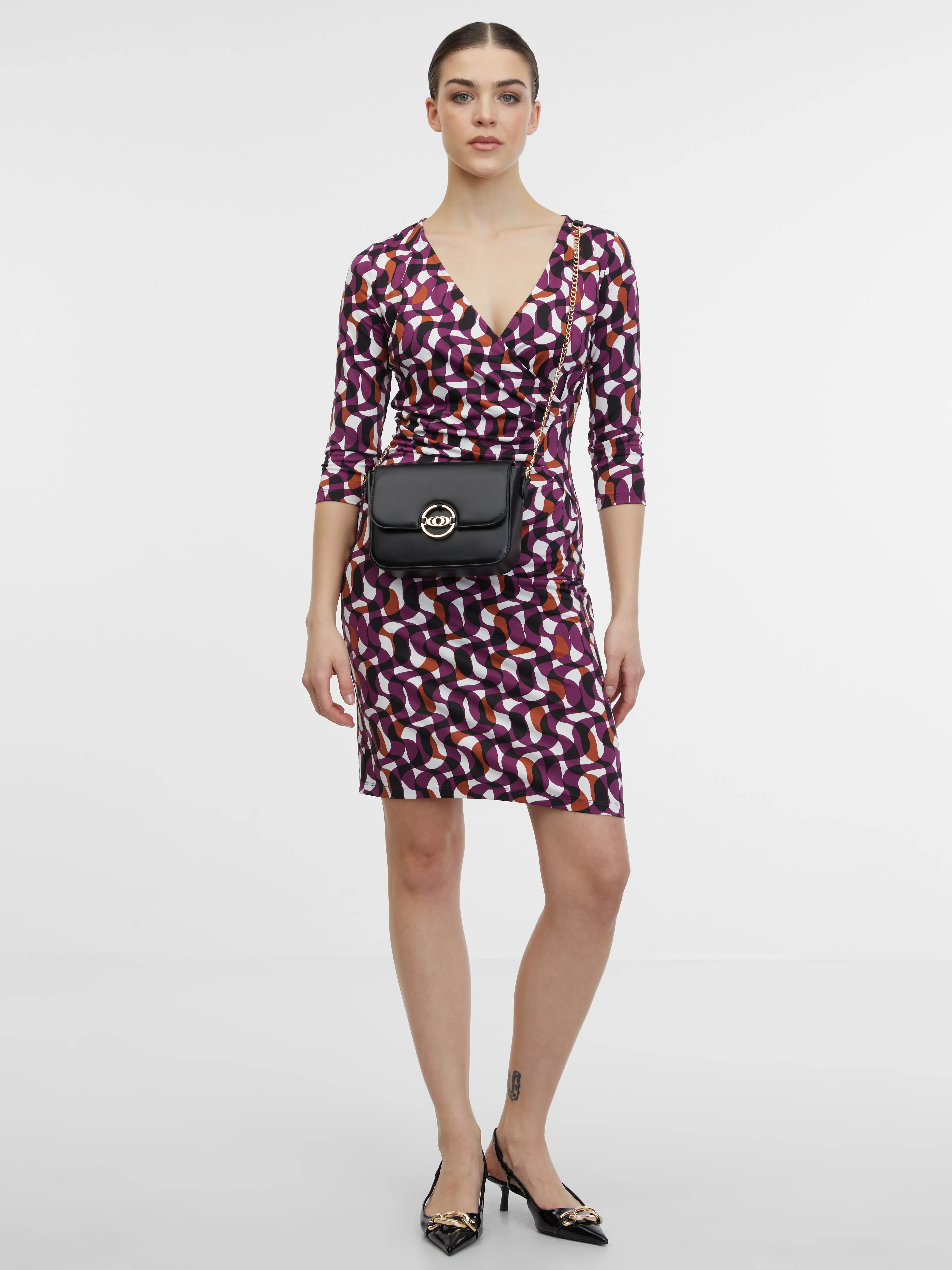 Lila gemustertes Damenkleid ORSAY