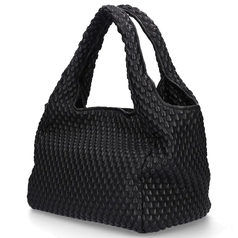 Tissa Fontaneda - Handtasche SIMPLE MATTER M Nappaleder Logo schwarz - schwarz