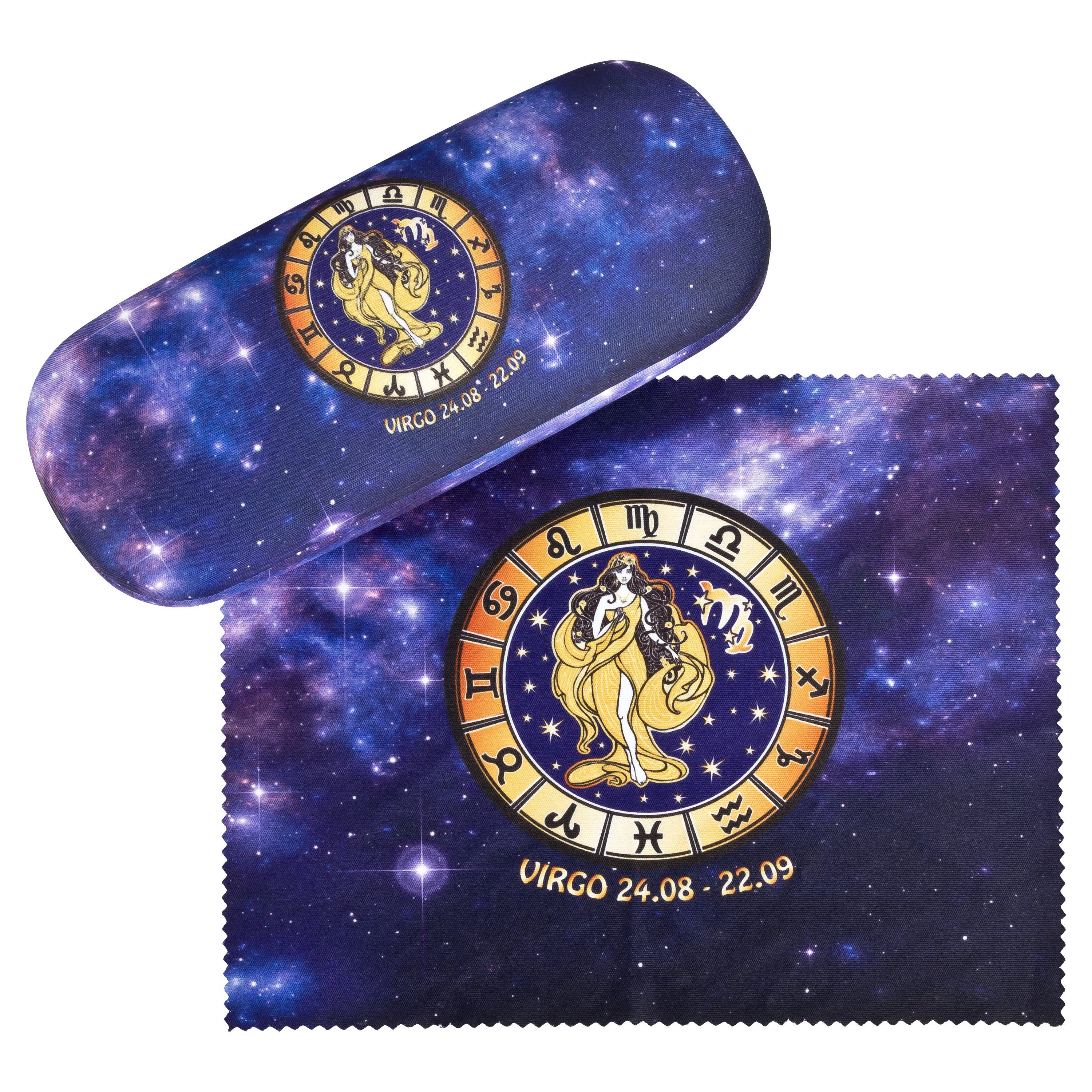 von Lilienfeld Brillenetui Brillenetui Sternzeichen Horoskop Tierkreiszeichen Motiv Brillenbox, stabiles mit Mikrofaser bezogenes Hardcase