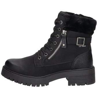 Tom Tailor Schnür Boots in schwarz