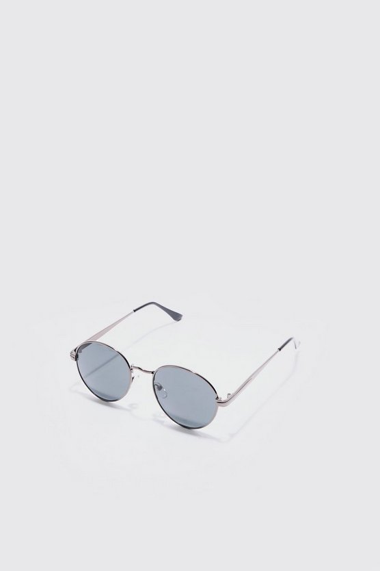Runde Metall-Sonnenbrille in Silber